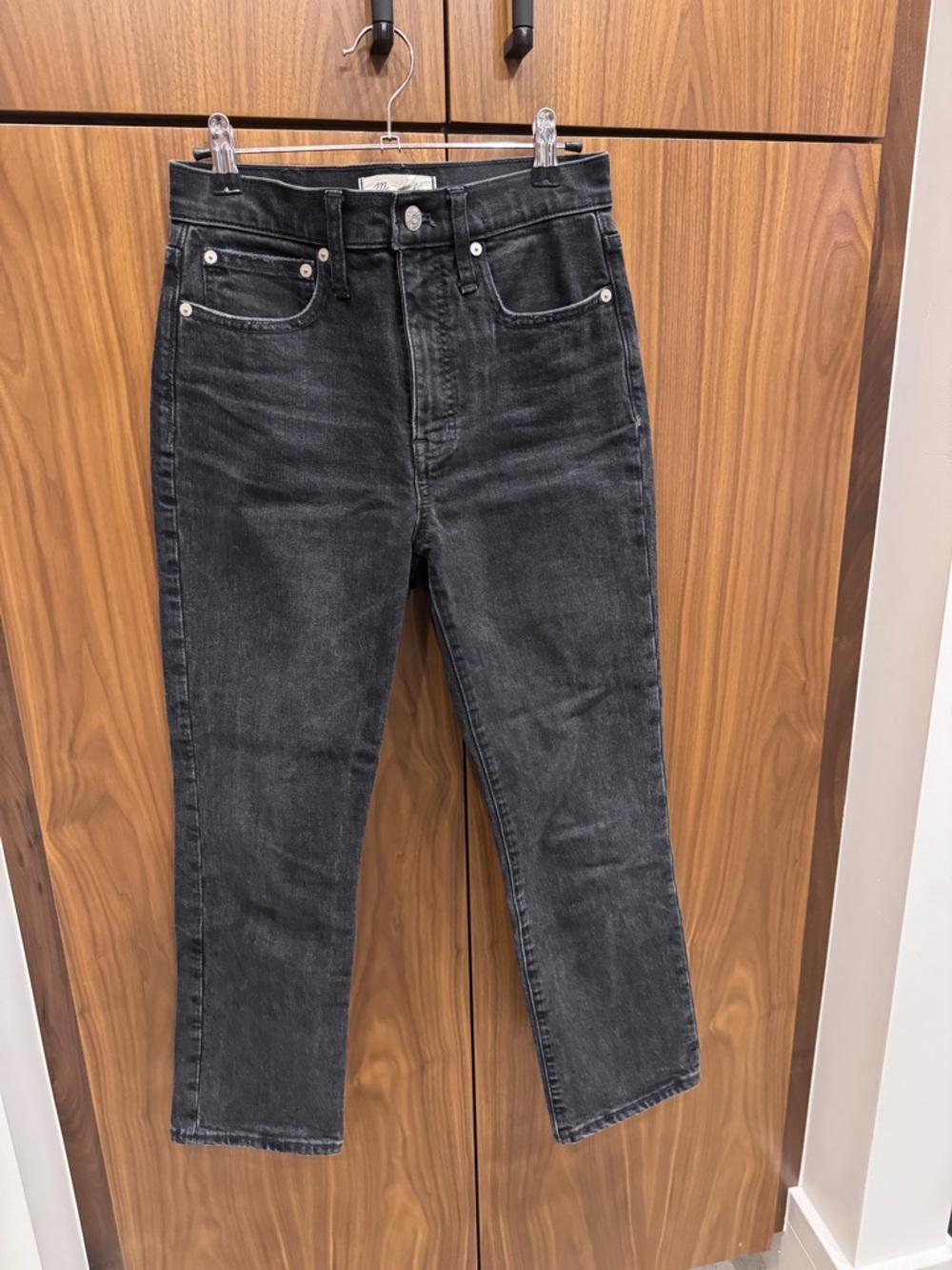 Madewell Washed Black High-Rise Cropped Jeans